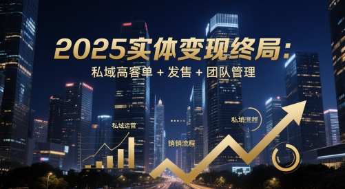 2025实体变现终局：私域高客单+发售+团队管理 - 青笺杂货铺