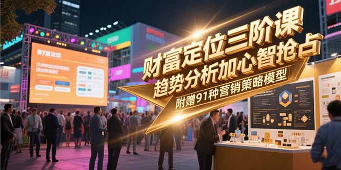 财富定位三阶课，趋势分析加心智抢占，附赠91种营销策略模型 - 青笺杂货铺
