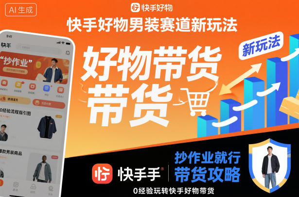 快手好物男装赛道新玩法，抄作业就行，0经验玩转快手好物带货 - 青笺杂货铺 - 网创项目_软件_壁纸下载资源平台