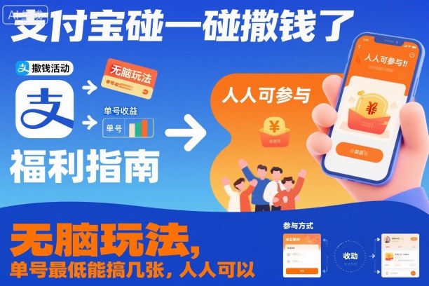 支付宝碰一碰撒钱了,无脑玩法,单号最低能搞几张,人人可以撸【揭秘】 - 青笺杂货铺 - 网创项目_软件_壁纸下载资源平台