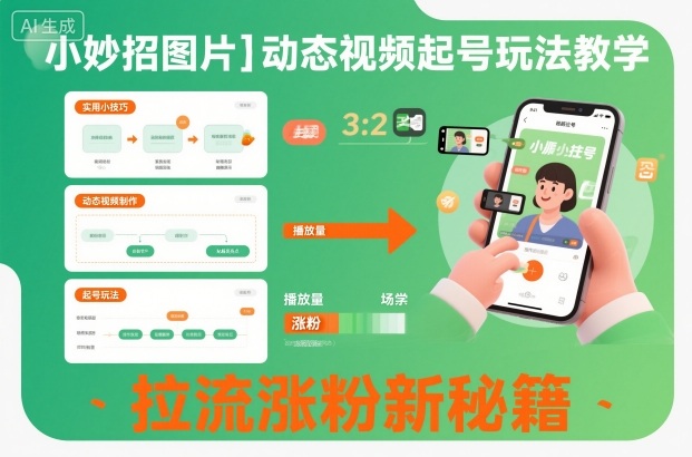 小妙招图片＋动态视频起号玩法教学，拉流涨粉新秘籍 - 青笺杂货铺 - 网创项目_软件_壁纸下载资源平台