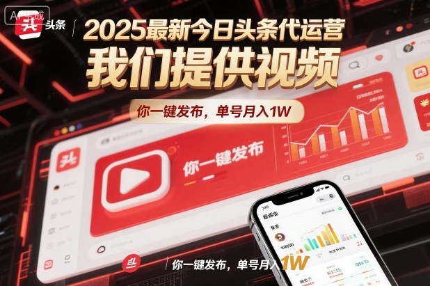 2025最新今日头条代运营，我们提供视频，你一键发布，单号月入1W【揭秘】 - 青笺杂货铺 - 网创项目_软件_壁纸下载资源平台