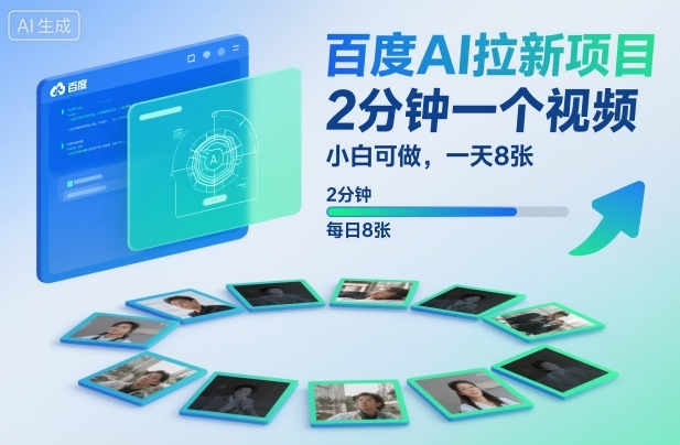 百度AI拉新项目，2分钟一个视频，小白可做，一天8张【附案例+保姆级教程】 - 青笺杂货铺 - 网创项目_软件_壁纸下载资源平台