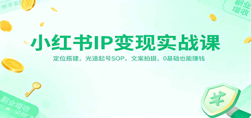 小红书IP变现实战课：定位搭建，光速起号SOP，文案拍摄，0基础也能赚钱 - 青笺杂货铺 - 网创项目_软件_壁纸下载资源平台