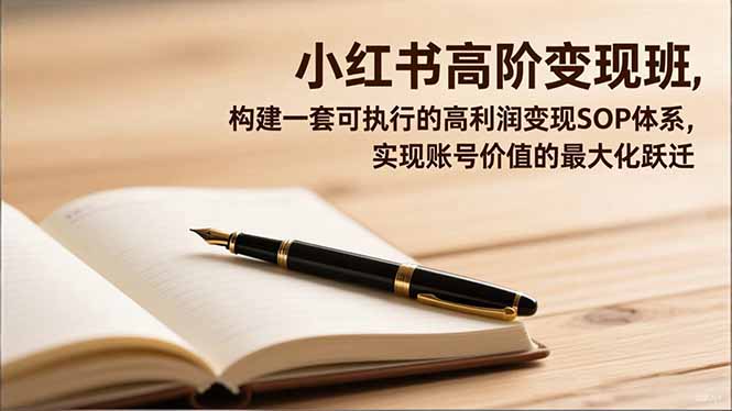 小红书高阶变现班，构建一套可执行的高利润变现SOP体系，实现账号价值的最大化跃迁 - 青笺杂货铺 - 网创项目_软件_壁纸下载资源平台