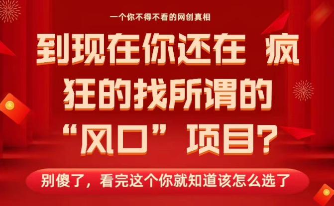 马上26年了，你还在找所谓的风口项目？别傻了，看完这个你全都懂了！【揭秘】 - 青笺杂货铺 - 网创项目_软件_壁纸下载资源平台