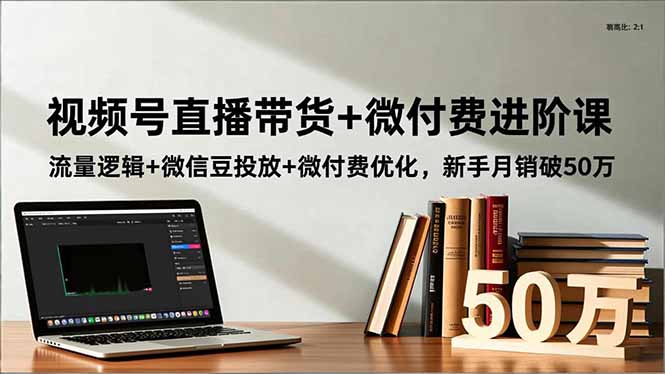 视频号直播带货+微付费进阶课：流量逻辑+微信豆投放+微付费优化，新手月销破50万 - 青笺杂货铺 - 网创项目_软件_壁纸下载资源平台