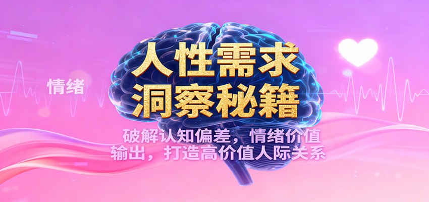 人性需求洞察秘籍，破解认知偏差，情绪价值输出，打造高价值人际关系 - 青笺杂货铺 - 网创项目_软件_壁纸下载资源平台