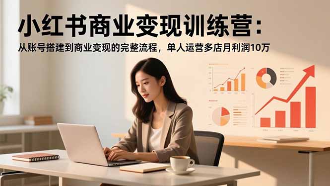 小红书商业变现训练营：从账号搭建到商业变现的完整流程，单人运营多店月利润10万 - 青笺杂货铺 - 网创项目_软件_壁纸下载资源平台