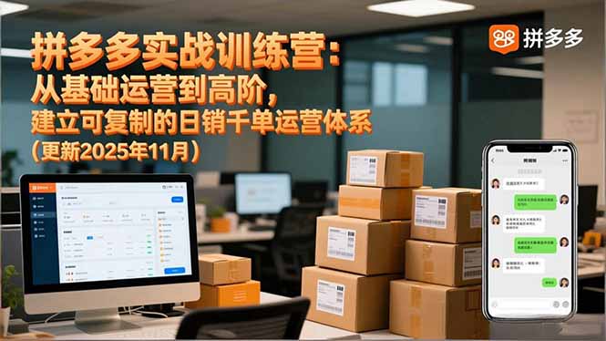 拼多多实战训练营:从基础运营到高阶,建立可复制的日销千单运营体系(更新11月 - 青笺杂货铺 - 网创项目_软件_壁纸下载资源平台