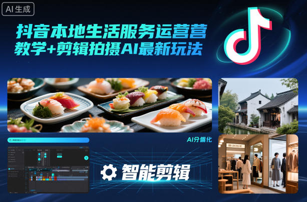 抖音本地生活服务运营教学+剪辑拍摄AI最新玩法 - 青笺杂货铺 - 网创项目_软件_壁纸下载资源平台