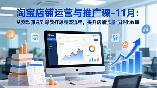 淘宝店铺运营与推广课-11月：从测款筛选到爆款打爆完整流程，提升店铺流量与转化效率 - 青笺杂货铺 - 网创项目_软件_壁纸下载资源平台