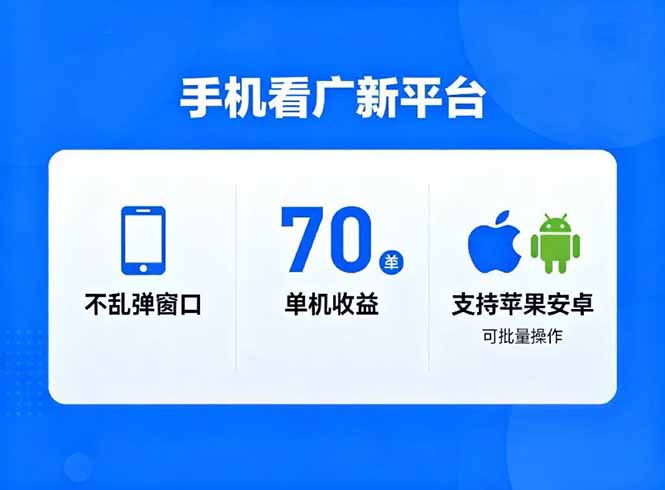 看广新平台，不乱弹窗口，单机做到了70加，支持苹果和安卓可批量，做到了日入1万+ - 青笺杂货铺 - 网创项目_软件_壁纸下载资源平台