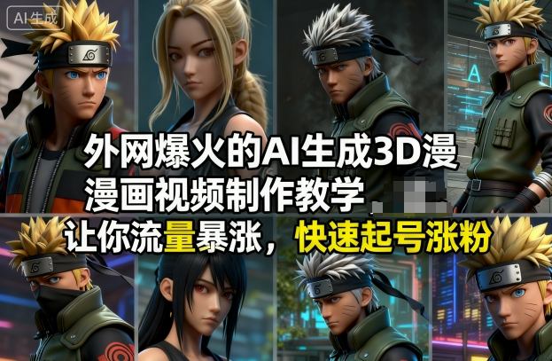外网爆火的AI生成3D漫画视频制作教学，让你流量暴涨，快速起号涨粉！ - 青笺杂货铺 - 网创项目_软件_壁纸下载资源平台