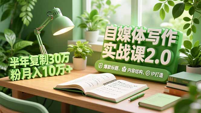 自媒体写作实战课2.0，爆款标题、内容结构、IP打造，半年复制30万粉月入10万+ - 青笺杂货铺 - 网创项目_软件_壁纸下载资源平台