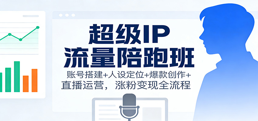 超级IP流量陪跑班：账号搭建+人设定位+爆款创作+直播运营，涨粉变现全流程 - 青笺杂货铺 - 网创项目_软件_壁纸下载资源平台