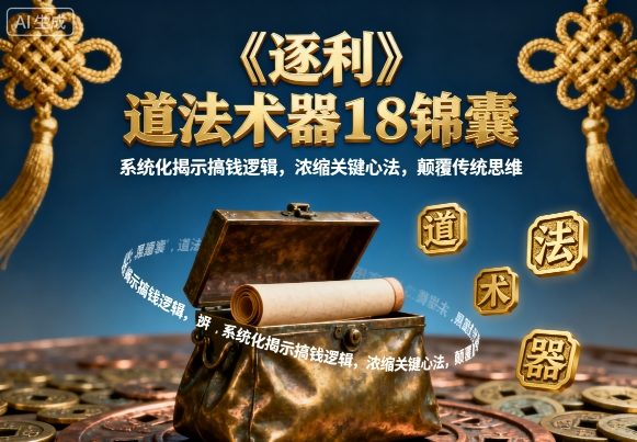 《逐利》道法术器18锦囊，系统化揭示搞钱逻辑，浓缩关键心法，颠覆传统思维(更新) - 青笺杂货铺 - 网创项目_软件_壁纸下载资源平台
