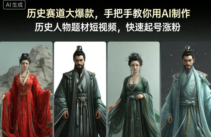 历史赛道大爆款，手把手教你用AI制作历史人物题材短视频，快速起号涨粉 - 青笺杂货铺 - 网创项目_软件_壁纸下载资源平台