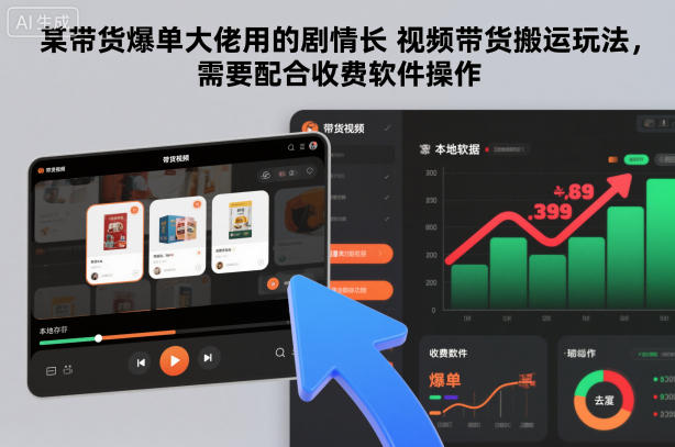 某带货爆单大佬用的剧情长视频带货搬运玩法，需要配合收费软件操作 - 青笺杂货铺 - 网创项目_软件_壁纸下载资源平台