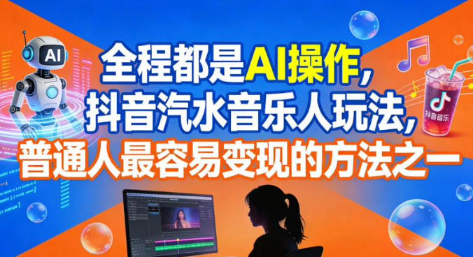 全程都是AI操作，抖音汽水音乐人玩法，普通人最容易变现的方法之一 - 青笺杂货铺 - 网创项目_软件_壁纸下载资源平台