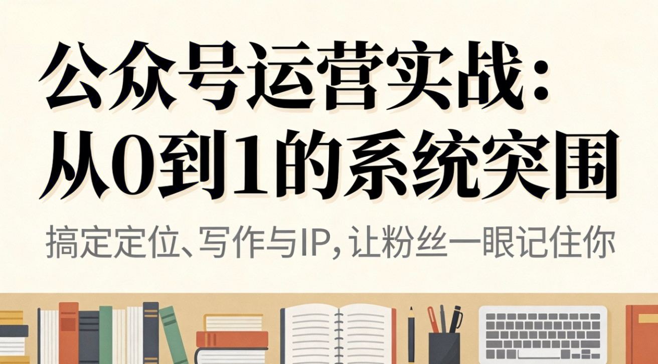 公众号运营实战：从0到1的系统突围 - 青笺杂货铺 - 网创项目_软件_壁纸下载资源平台