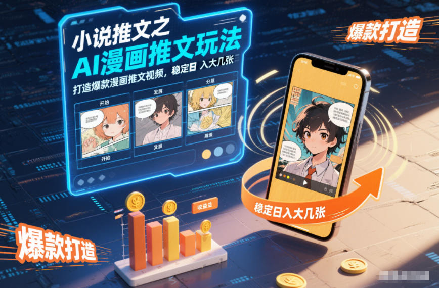 小说推文之AI漫画推文玩法，打造爆款漫画推文视频，稳定日入大几张 - 青笺杂货铺 - 网创项目_软件_壁纸下载资源平台