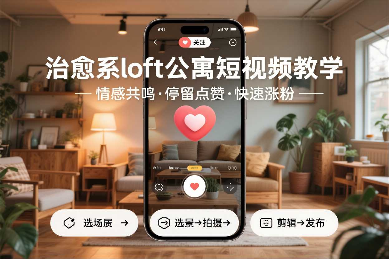 治愈系loft公寓短视频制作教学，情感共鸣引停留点赞关注，快速起号涨粉 - 青笺杂货铺 - 网创项目_软件_壁纸下载资源平台