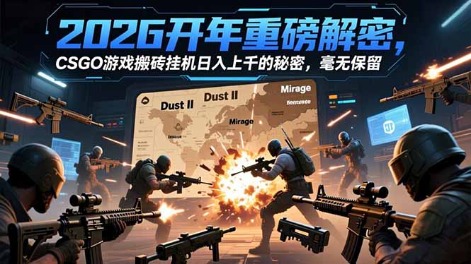 2026开年重磅解密，CSGO游戏搬砖挂机日入上千的秘密，毫无保留 - 青笺杂货铺 - 网创项目_软件_壁纸下载资源平台