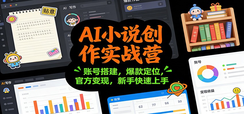 AI小说创作实战营：账号搭建，爆款定位，官方变现，新手快速上手 - 青笺杂货铺 - 网创项目_软件_壁纸下载资源平台