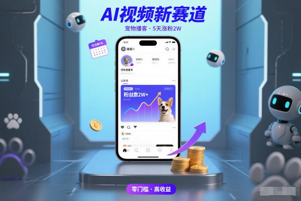 AI视频新赛道，宠物播客仅注册5天涨粉2W，收益非常可观 - 青笺杂货铺 - 网创项目_软件_壁纸下载资源平台