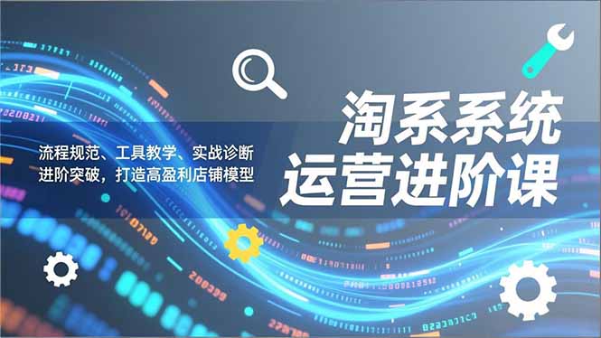 淘系系统运营进阶课2.0，流程规范、工具教学、实战诊断，进阶突破，打造高盈利店铺模型 - 青笺杂货铺 - 网创项目_软件_壁纸下载资源平台