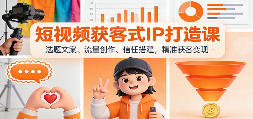 短视频获客式IP打造课：选题文案、流量创作、信任搭建，精准获客变现 - 青笺杂货铺 - 网创项目_软件_壁纸下载资源平台
