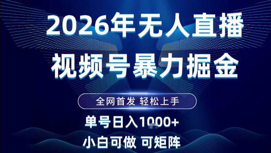 2026最新视频号无人直播掘金，全网首发，小白可以玩，长期稳定日入1k+【揭秘】 - 青笺杂货铺 - 网创项目_软件_壁纸下载资源平台