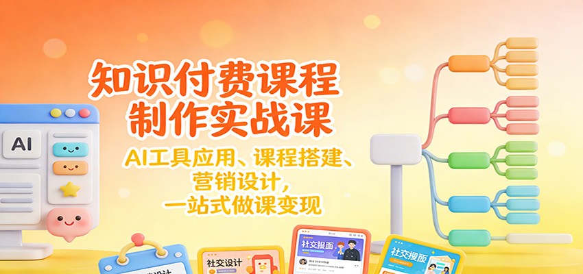 知识付费课程制作实战课：AI工具应用 、课程搭建、营销设计，一站式做课变现 - 青笺杂货铺 - 网创项目_软件_壁纸下载资源平台