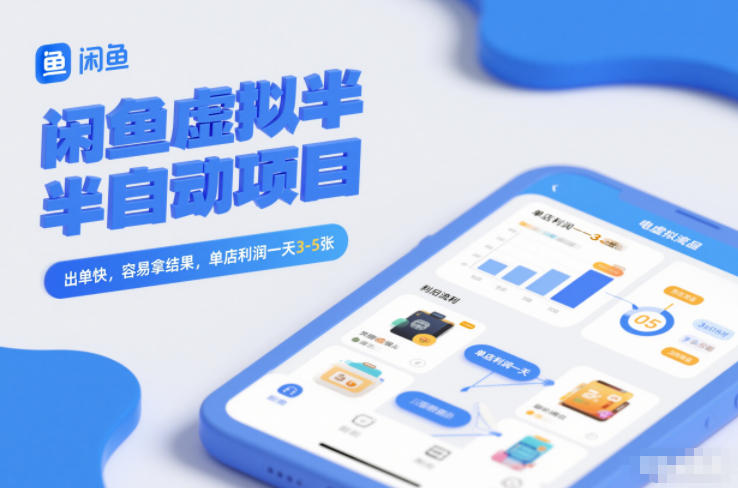 闲鱼虚拟半自动项目，出单快，容易拿结果，单店利润一天3-5张 - 青笺杂货铺 - 网创项目_软件_壁纸下载资源平台