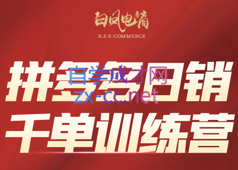 白凤电商·拼多多日销千单训练营(更新12月) - 青笺杂货铺 - 网创项目_软件_壁纸下载资源平台