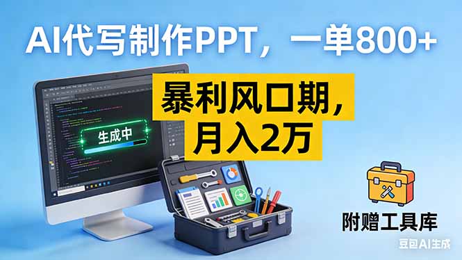 AI代写制作PPT，一单800+， 暴利风口期，月入2万【附工具】 - 青笺杂货铺 - 网创项目_软件_壁纸下载资源平台