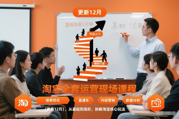淘宝全套运营现场课程(更新12月)，从基础到高阶，拆解淘宝核心玩法 - 青笺杂货铺 - 网创项目_软件_壁纸下载资源平台