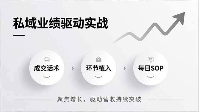 私域业绩驱动实战，成交话术、环节植入、每日SOP，聚焦增长，驱动营收持续突破 - 青笺杂货铺 - 网创项目_软件_壁纸下载资源平台