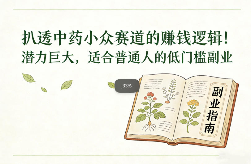 扒透中药小众赛道的賺米逻辑，潜力巨大，适合普通人的低门槛副业 - 青笺杂货铺 - 网创项目_软件_壁纸下载资源平台