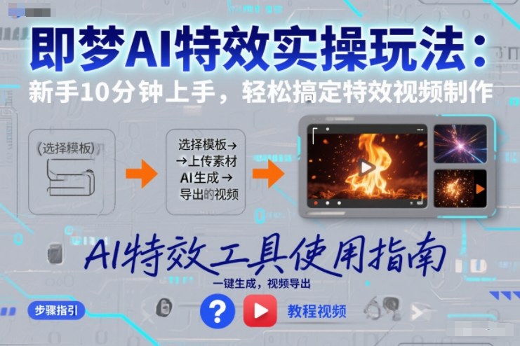 即梦AI特效实操玩法：新手10分钟上手，轻松搞定特效视频制作 - 青笺杂货铺 - 网创项目_软件_壁纸下载资源平台