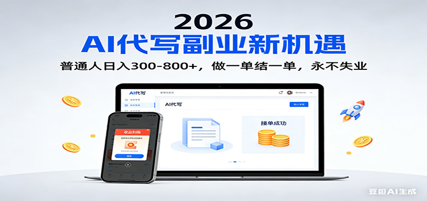 2026 副业首选！AI 代写日入 300-800，普通人0门槛，做一单结一单！ - 青笺杂货铺 - 网创项目_软件_壁纸下载资源平台