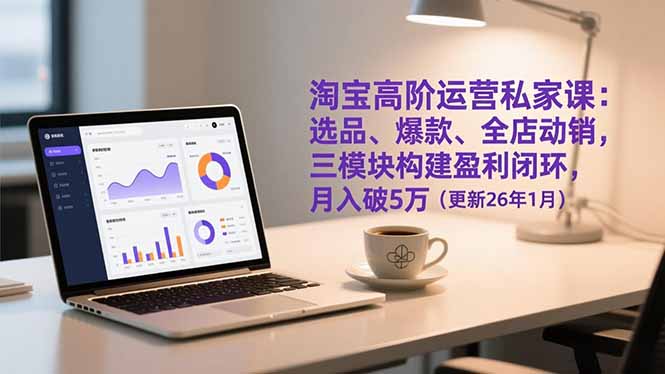 淘宝高阶运营私家课：选品、爆款、全店动销，三模块构建盈利闭环，月入破5万(更新26年1月 - 青笺杂货铺 - 网创项目_软件_壁纸下载资源平台