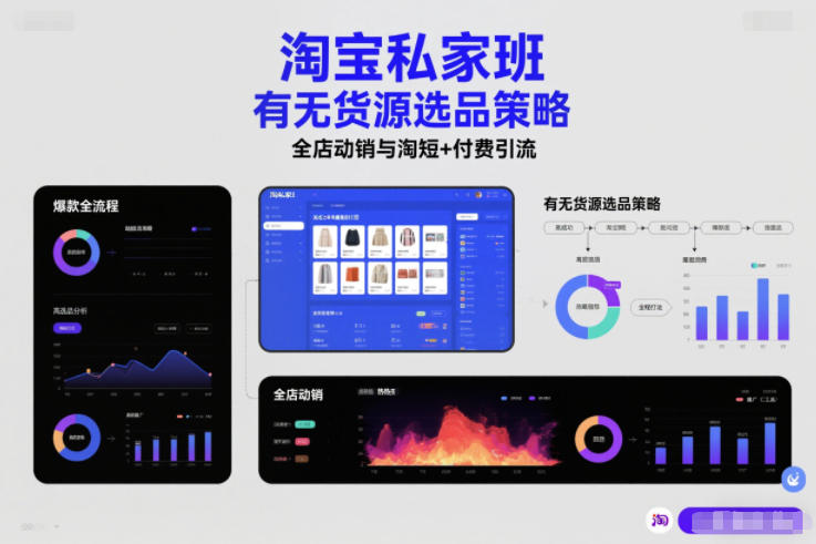 淘宝私家班，有无货源选品策略，高成功率爆款全流程打法，全店动销与淘短+付费引流(更新2026) - 青笺杂货铺 - 网创项目_软件_壁纸下载资源平台