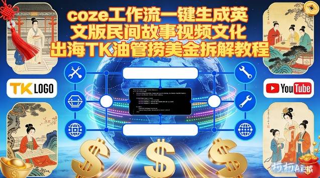 Coze扣子工作流一键生成英文版民间故事视频，文化出海TK油管捞美金拆解教程 - 青笺杂货铺 - 网创项目_软件_壁纸下载资源平台