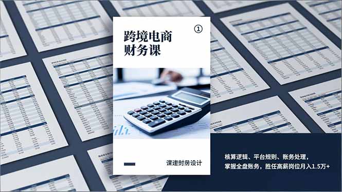 跨境电商财务课，核算逻辑、平台规则、账务处理，掌握全盘账务，胜任高薪岗位月入1.5万+ - 青笺杂货铺 - 网创项目_软件_壁纸下载资源平台