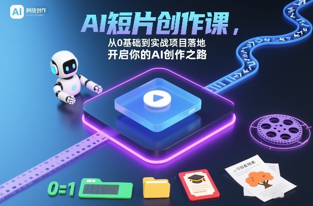 AI短片创作课,从0基础到实战项目落地,开启你的AI创作之路 - 青笺杂货铺 - 网创项目_软件_壁纸下载资源平台