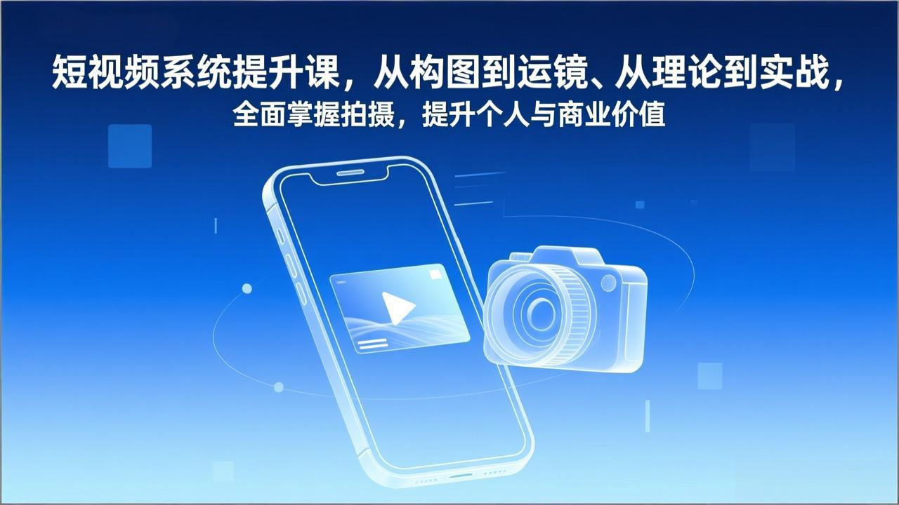 短视频系统提升课，从构图到运镜、从理论到实战，全面掌握拍摄，提升个人与商业价值 - 青笺杂货铺 - 网创项目_软件_壁纸下载资源平台