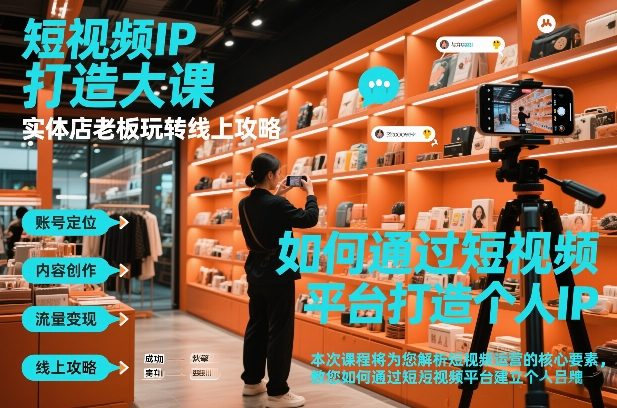 短视频ip打造大课，实体店老板玩转线上攻略 - 青笺杂货铺 - 网创项目_软件_壁纸下载资源平台