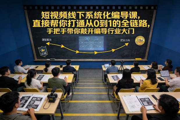 短视频线下系统化编导课，直接帮你打通从0到1的全链路，手把手带你敲开编导行业大门 - 青笺杂货铺 - 网创项目_软件_壁纸下载资源平台